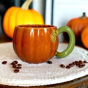 Starbucks Collectible Pumpkin Mug With Vine Handle Halloween 2007